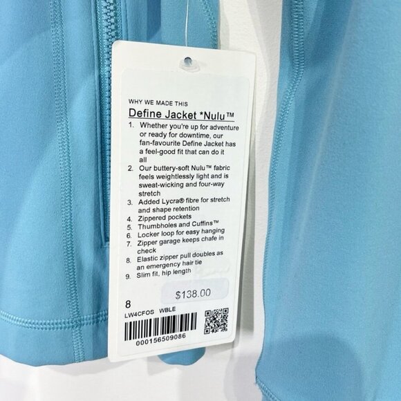 Lululemon NWT Define Jacket *Nulu Washed Blue - Picture 7 of 9